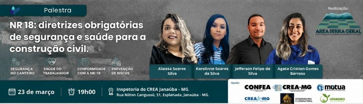 NR-18: diretrizes obrigatórias de segurança e saúde para a construção civil.